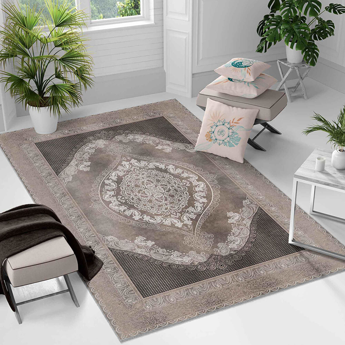 Kaymaz Taban Yıkanabilir Halı – Mutfak, Salon, Yatak Odası için Modern Dijital Baskı Halı