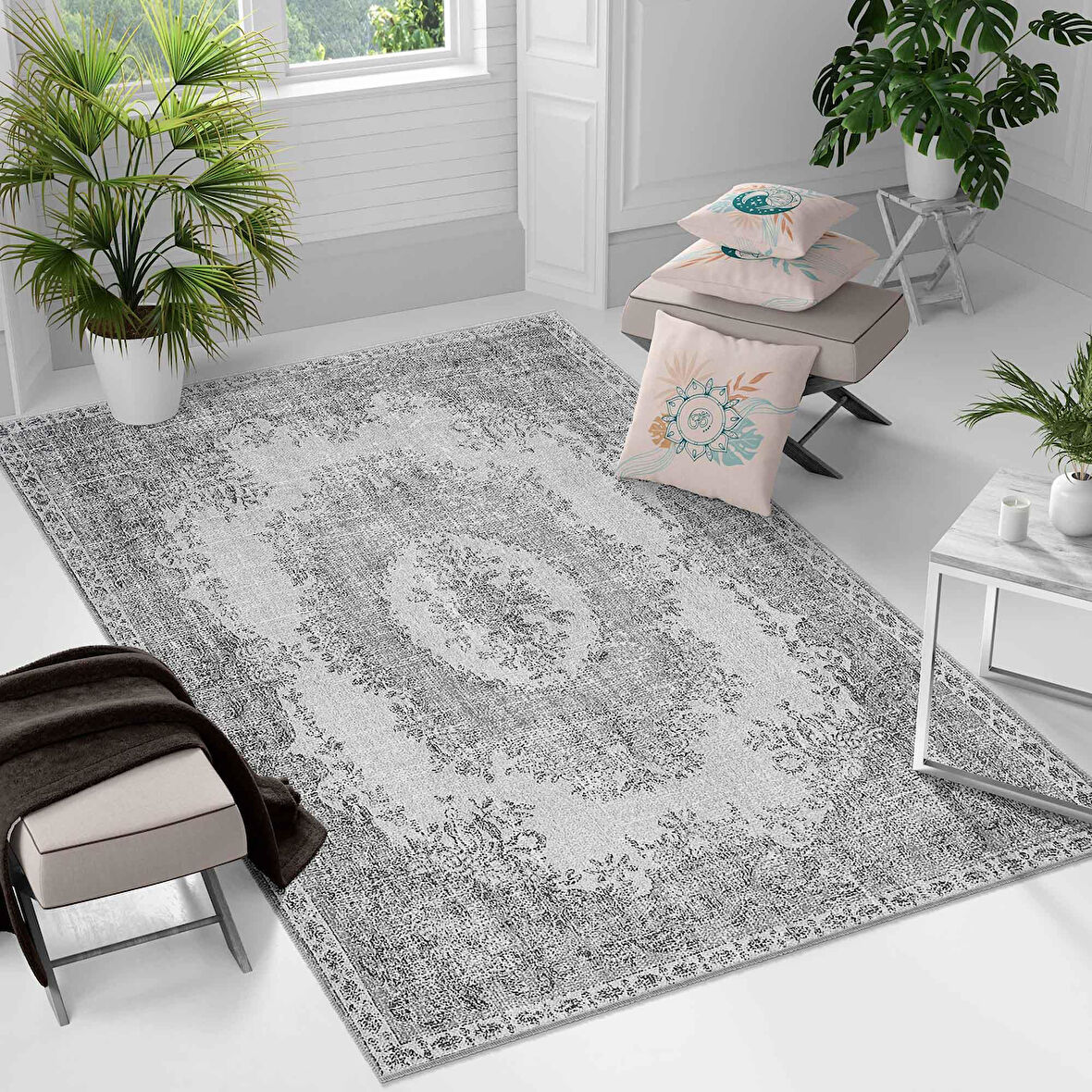 Kaymaz Taban Yıkanabilir Halı – Mutfak, Salon, Yatak Odası için Modern Dijital Baskı Halı