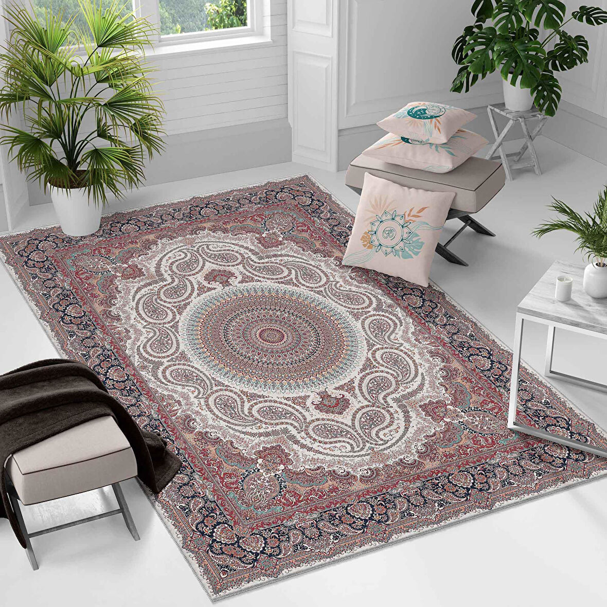 Kaymaz Taban Yıkanabilir Halı – Mutfak, Salon, Yatak Odası için Modern Dijital Baskı Halı