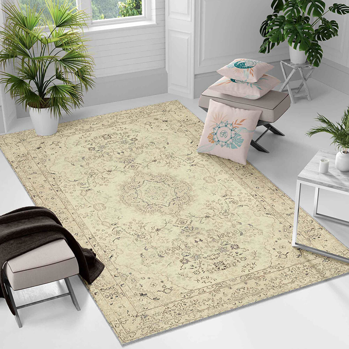 Kaymaz Taban Yıkanabilir Halı – Mutfak, Salon, Yatak Odası için Modern Dijital Baskı Halı