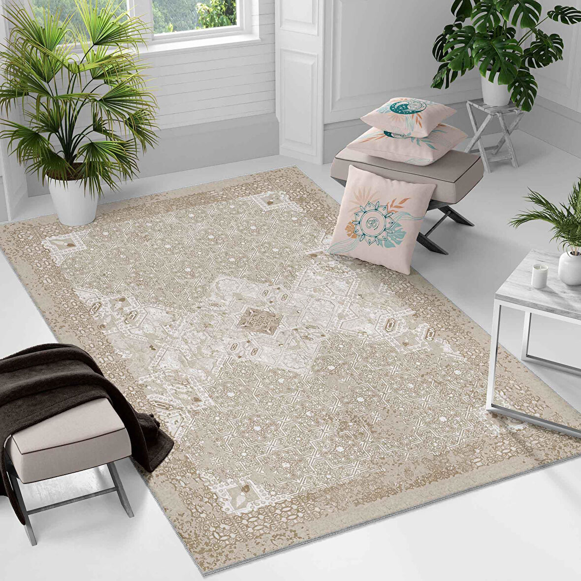 Kaymaz Taban Yıkanabilir Halı – Mutfak, Salon, Yatak Odası için Modern Dijital Baskı Halı