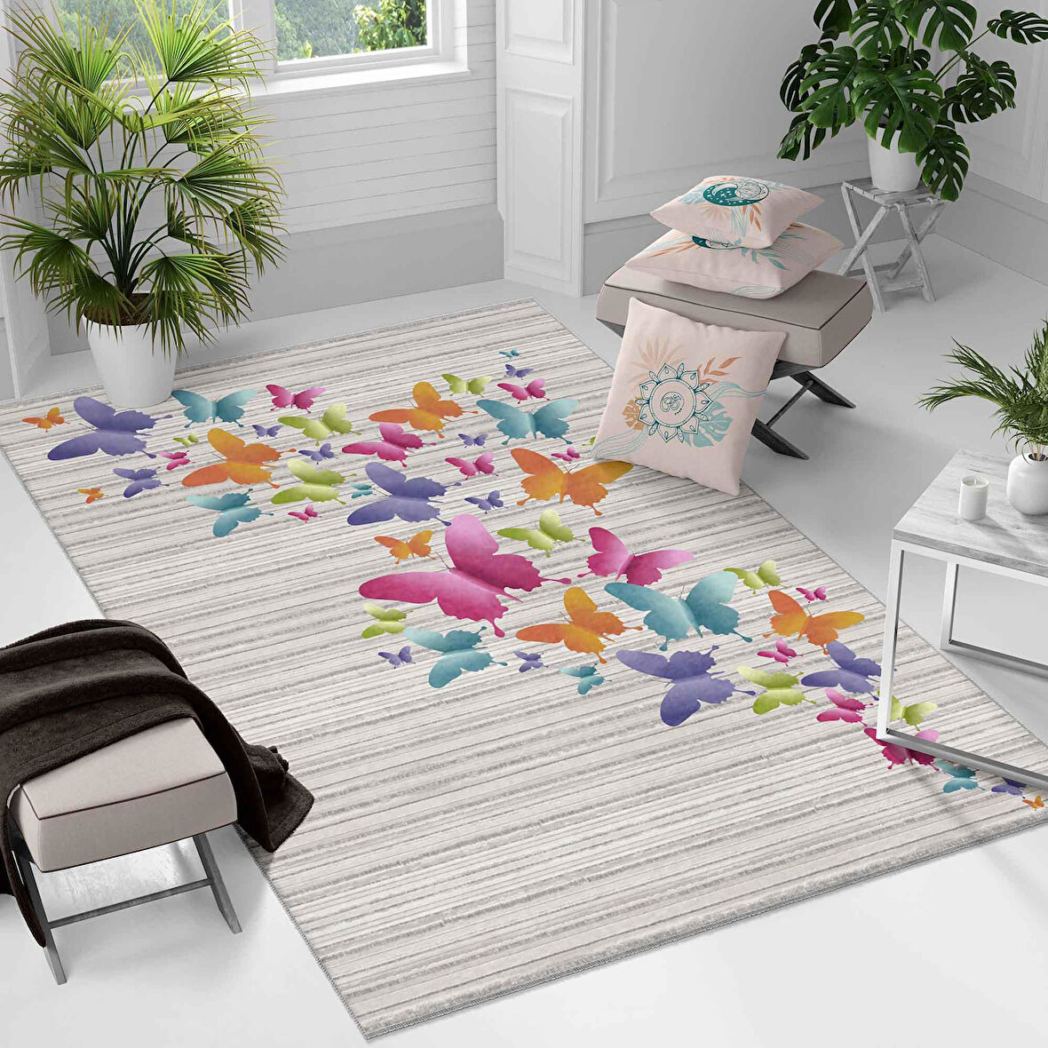 Kaymaz Taban Yıkanabilir Halı – Mutfak, Salon, Yatak Odası için Modern Dijital Baskı Halı