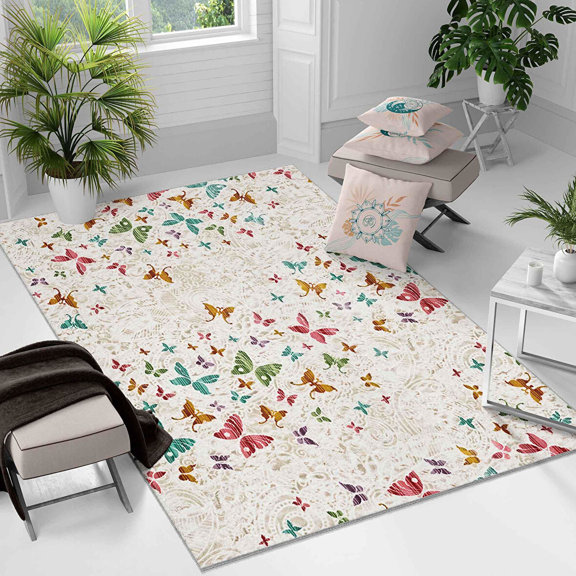 Kaymaz Taban Yıkanabilir Halı – Mutfak, Salon, Yatak Odası için Modern Dijital Baskı Halı