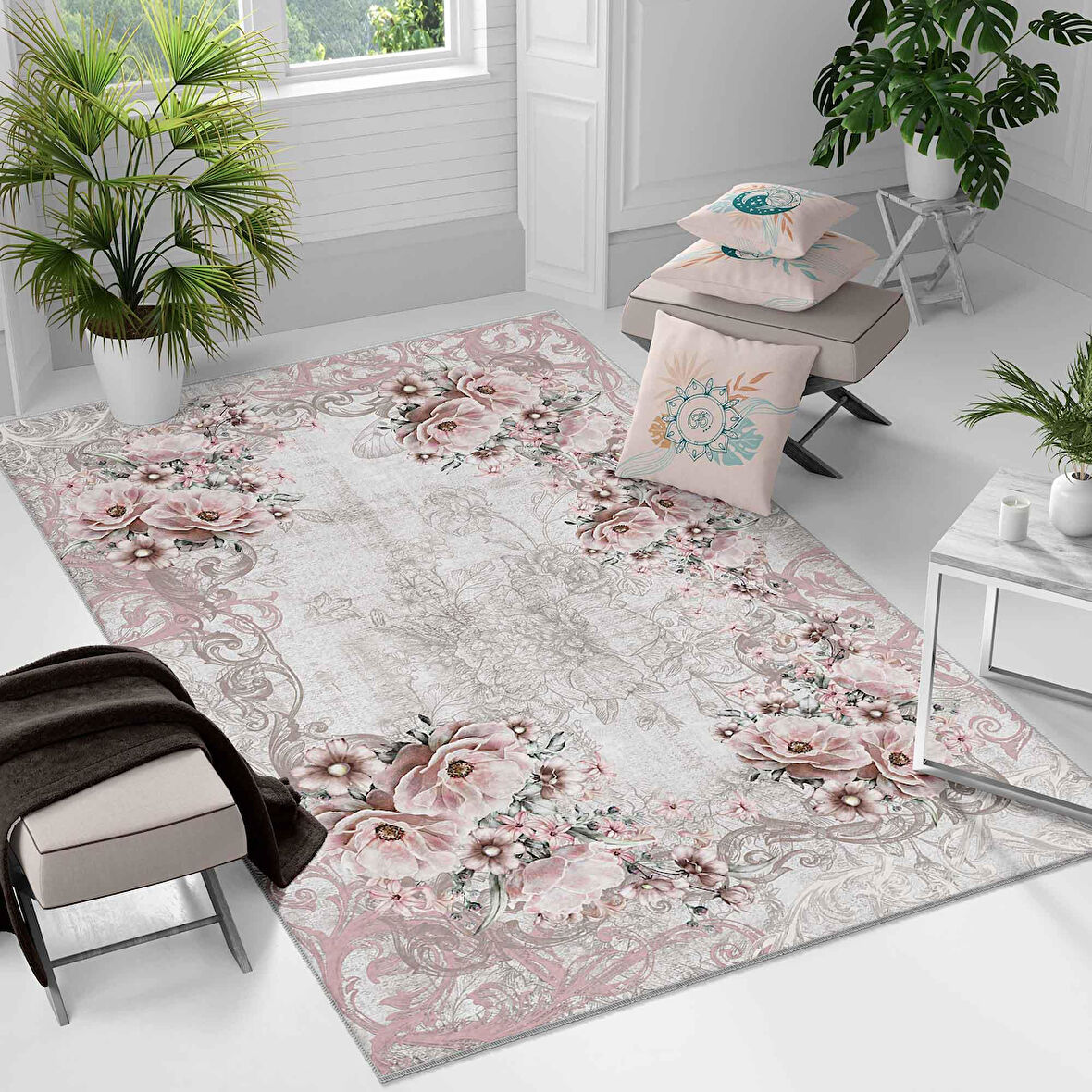 Kaymaz Taban Yıkanabilir Halı – Mutfak, Salon, Yatak Odası için Modern Dijital Baskı Halı