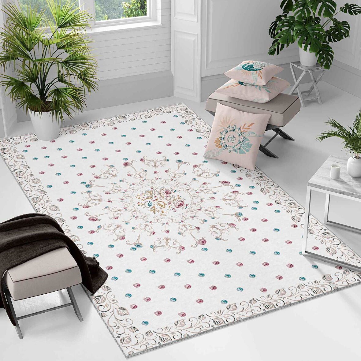 Kaymaz Taban Yıkanabilir Halı – Mutfak, Salon, Yatak Odası için Modern Dijital Baskı Halı