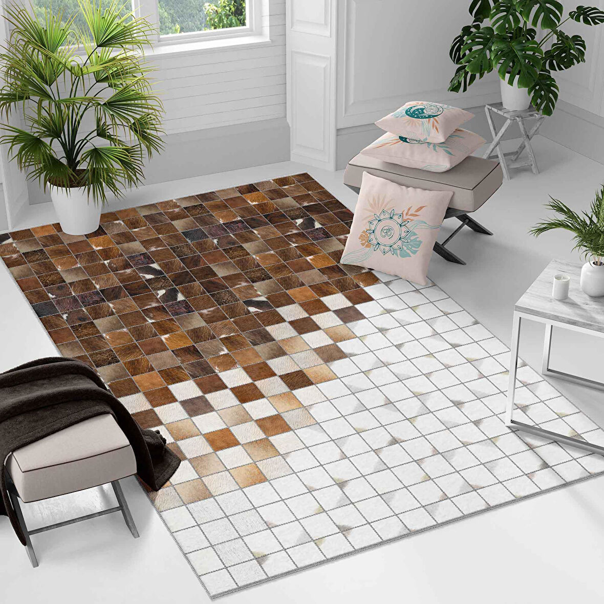 Kaymaz Taban Yıkanabilir Halı – Mutfak, Salon, Yatak Odası için Modern Dijital Baskı Halı