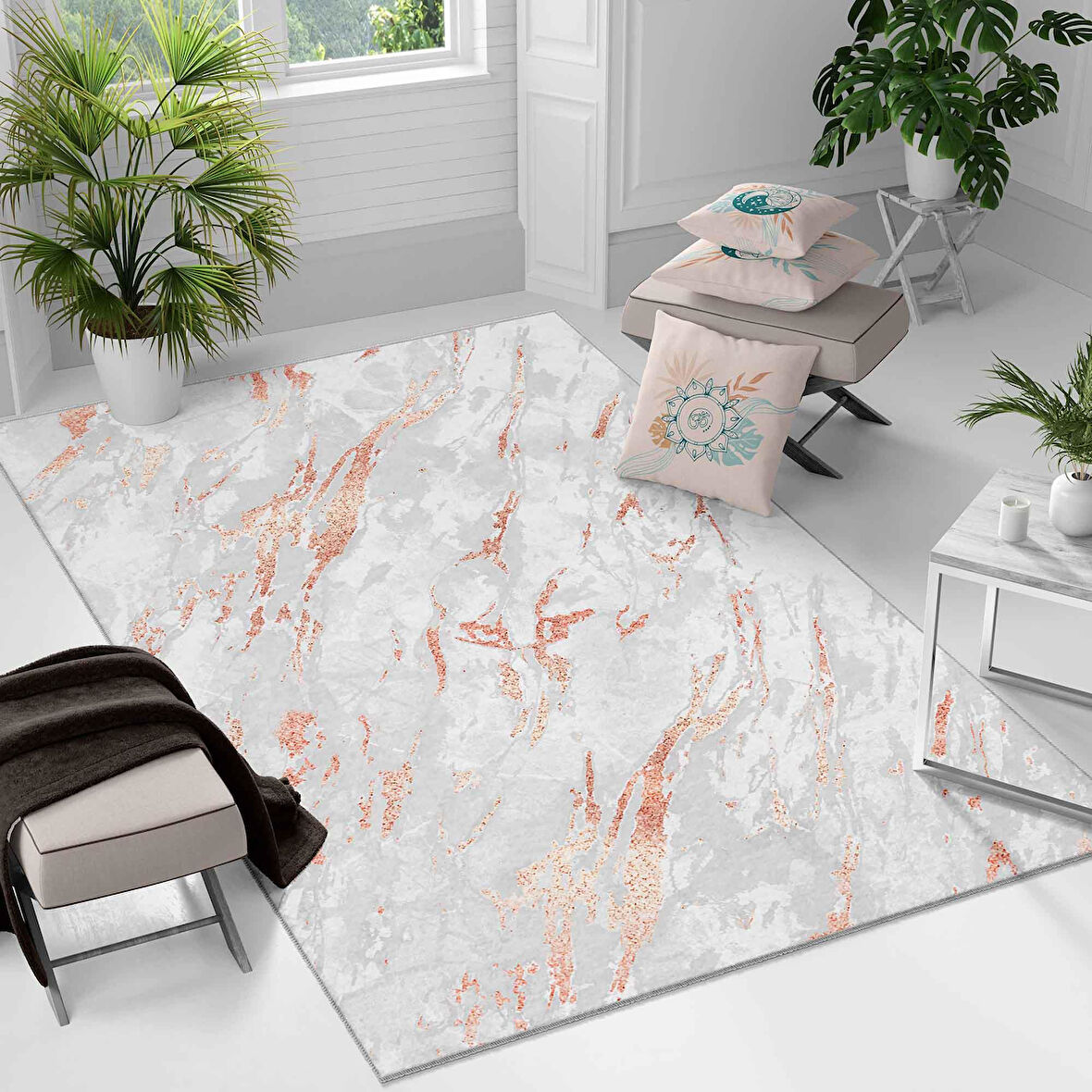 Kaymaz Taban Yıkanabilir Halı – Mutfak, Salon, Yatak Odası için Modern Dijital Baskı Halı