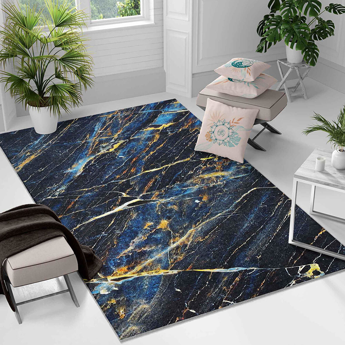 Kaymaz Taban Yıkanabilir Halı – Mutfak, Salon, Yatak Odası için Modern Dijital Baskı Halı