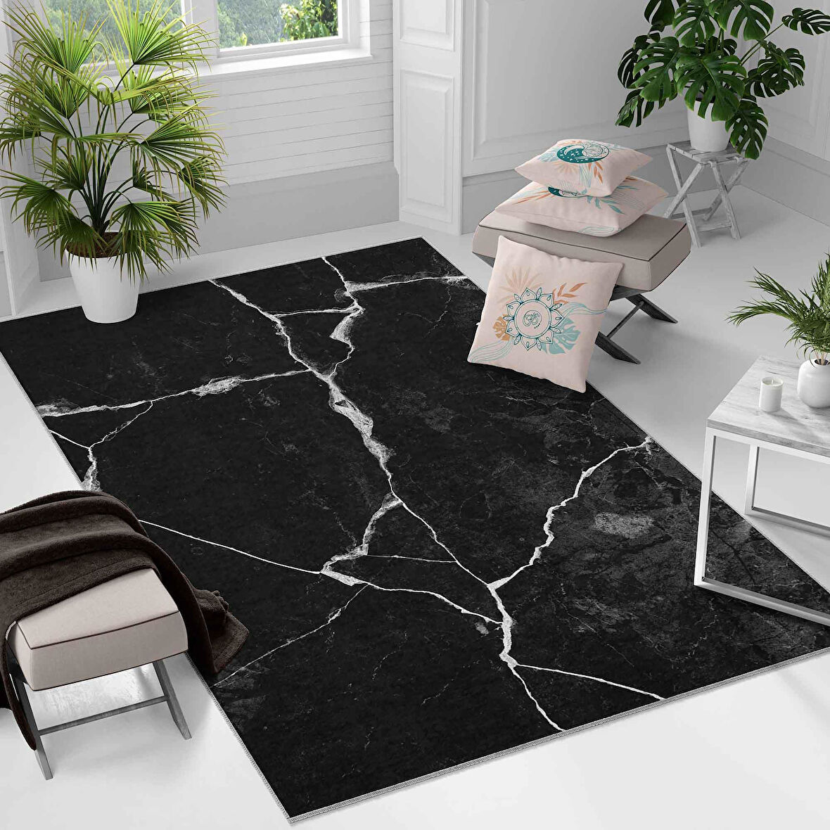 Kaymaz Taban Yıkanabilir Halı – Mutfak, Salon, Yatak Odası için Modern Dijital Baskı Halı