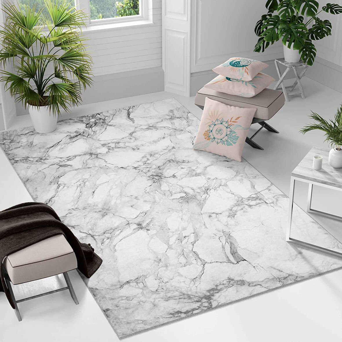 Kaymaz Taban Yıkanabilir Halı – Mutfak, Salon, Yatak Odası için Modern Dijital Baskı Halı