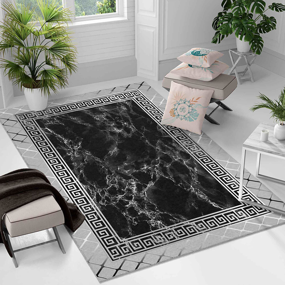 Kaymaz Taban Yıkanabilir Halı – Mutfak, Salon, Yatak Odası için Modern Dijital Baskı Halı