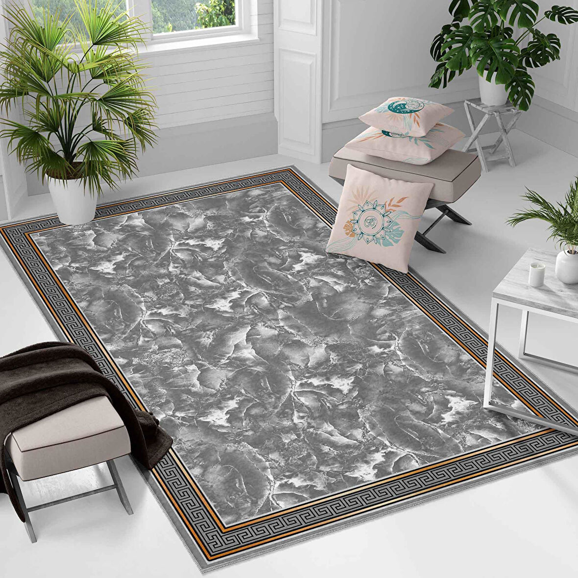 Kaymaz Taban Yıkanabilir Halı – Mutfak, Salon, Yatak Odası için Modern Dijital Baskı Halı