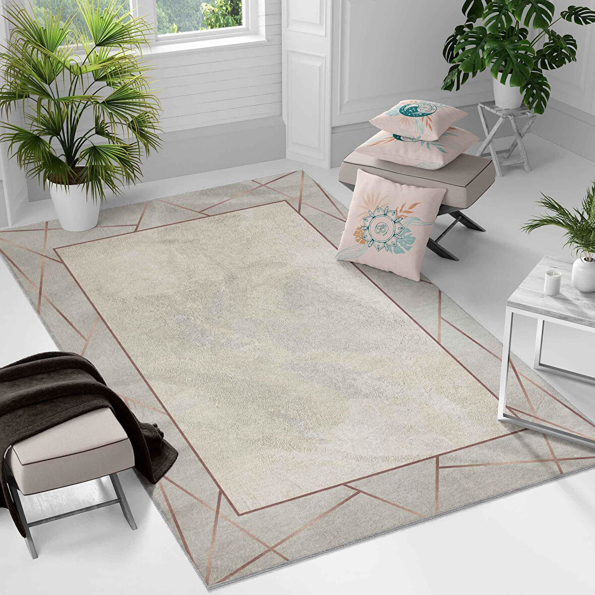 Kaymaz Taban Yıkanabilir Halı – Mutfak, Salon, Yatak Odası için Modern Dijital Baskı Halı