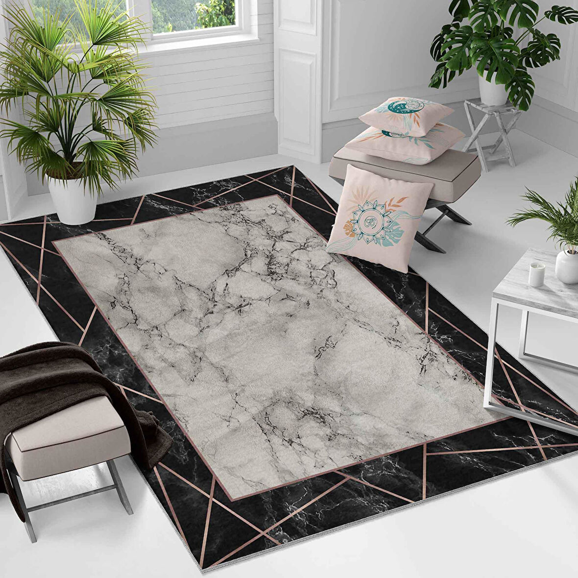 Kaymaz Taban Yıkanabilir Halı – Mutfak, Salon, Yatak Odası için Modern Dijital Baskı Halı