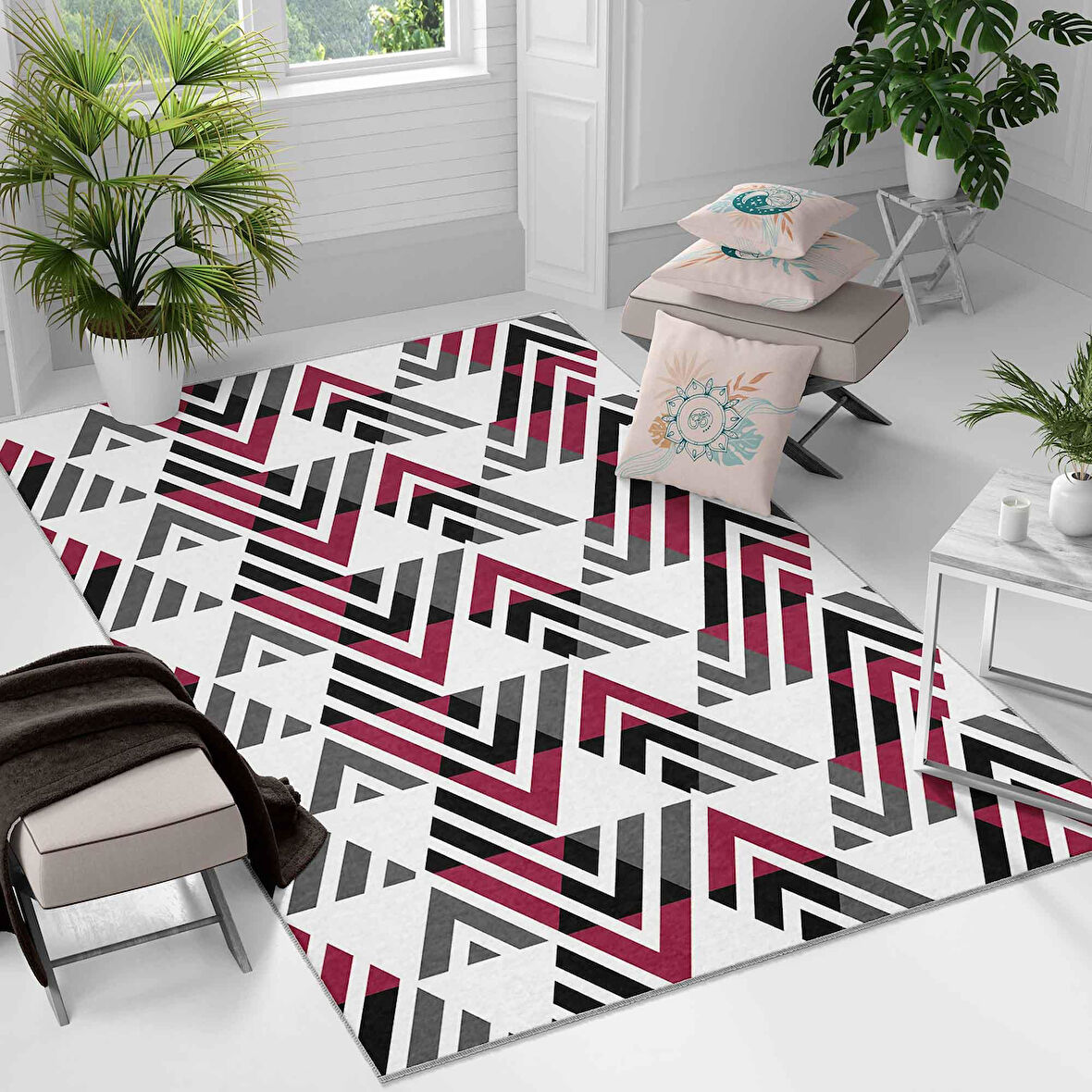 Kaymaz Taban Yıkanabilir Halı – Mutfak, Salon, Yatak Odası için Modern Dijital Baskı Halı