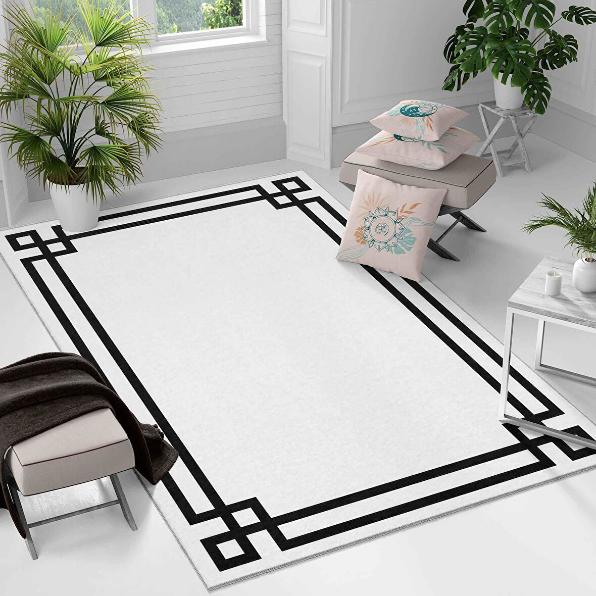 Kaymaz Taban Yıkanabilir Halı – Mutfak, Salon, Yatak Odası için Modern Dijital Baskı Halı