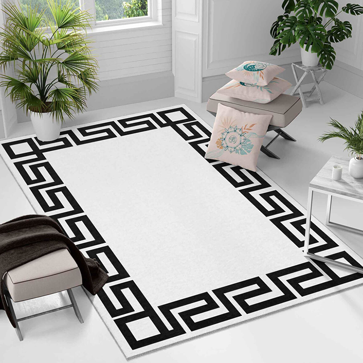 Kaymaz Taban Yıkanabilir Halı – Mutfak, Salon, Yatak Odası için Modern Dijital Baskı Halı