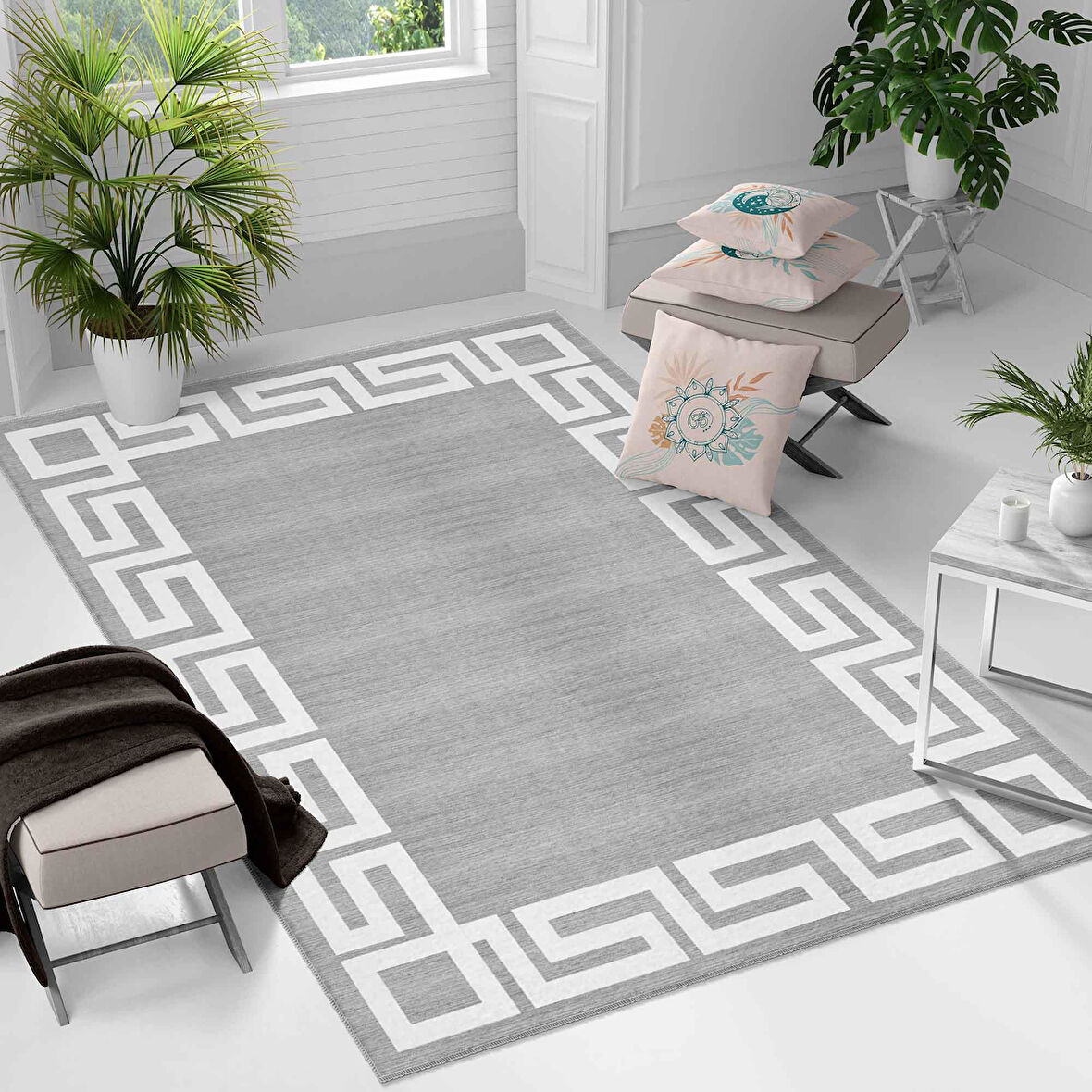 Kaymaz Taban Yıkanabilir Halı – Mutfak, Salon, Yatak Odası için Modern Dijital Baskı Halı