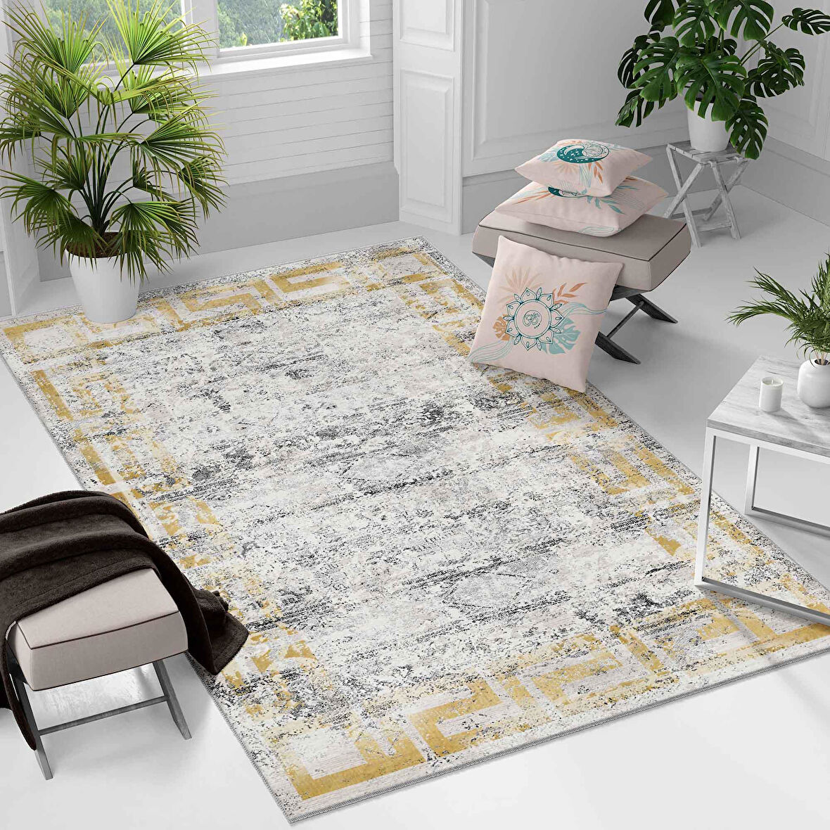 Kaymaz Taban Yıkanabilir Halı – Mutfak, Salon, Yatak Odası için Modern Dijital Baskı Halı