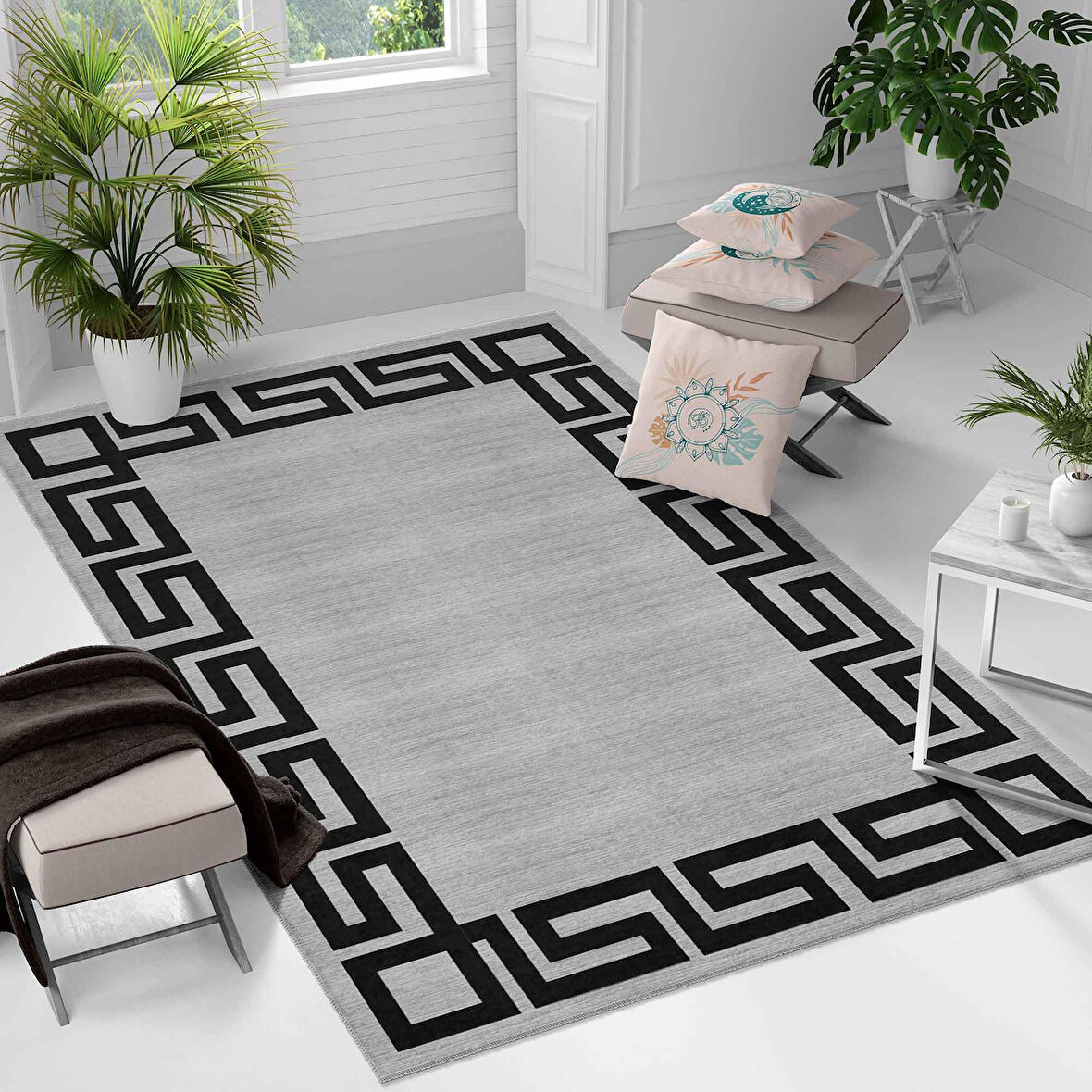 Kaymaz Taban Yıkanabilir Halı – Mutfak, Salon, Yatak Odası için Modern Dijital Baskı Halı