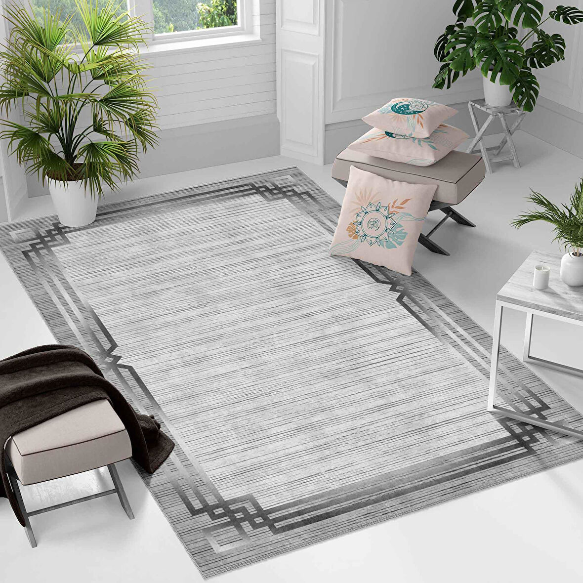 Kaymaz Taban Yıkanabilir Halı – Mutfak, Salon, Yatak Odası için Modern Dijital Baskı Halı