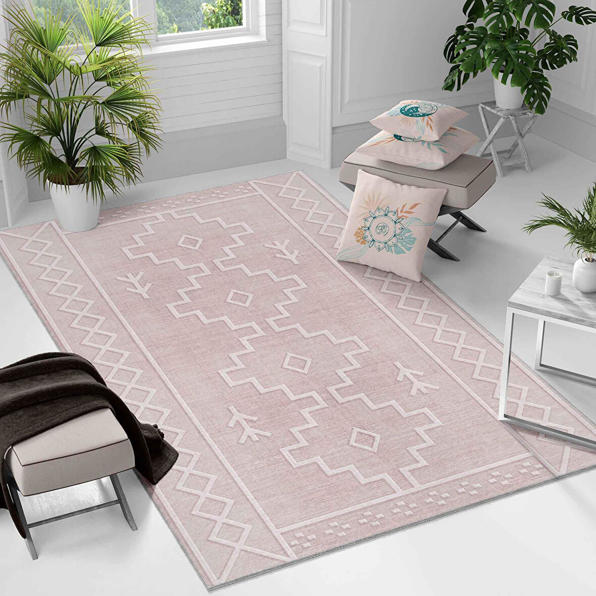 Kaymaz Taban Yıkanabilir Halı – Mutfak, Salon, Yatak Odası için Modern Dijital Baskı Halı