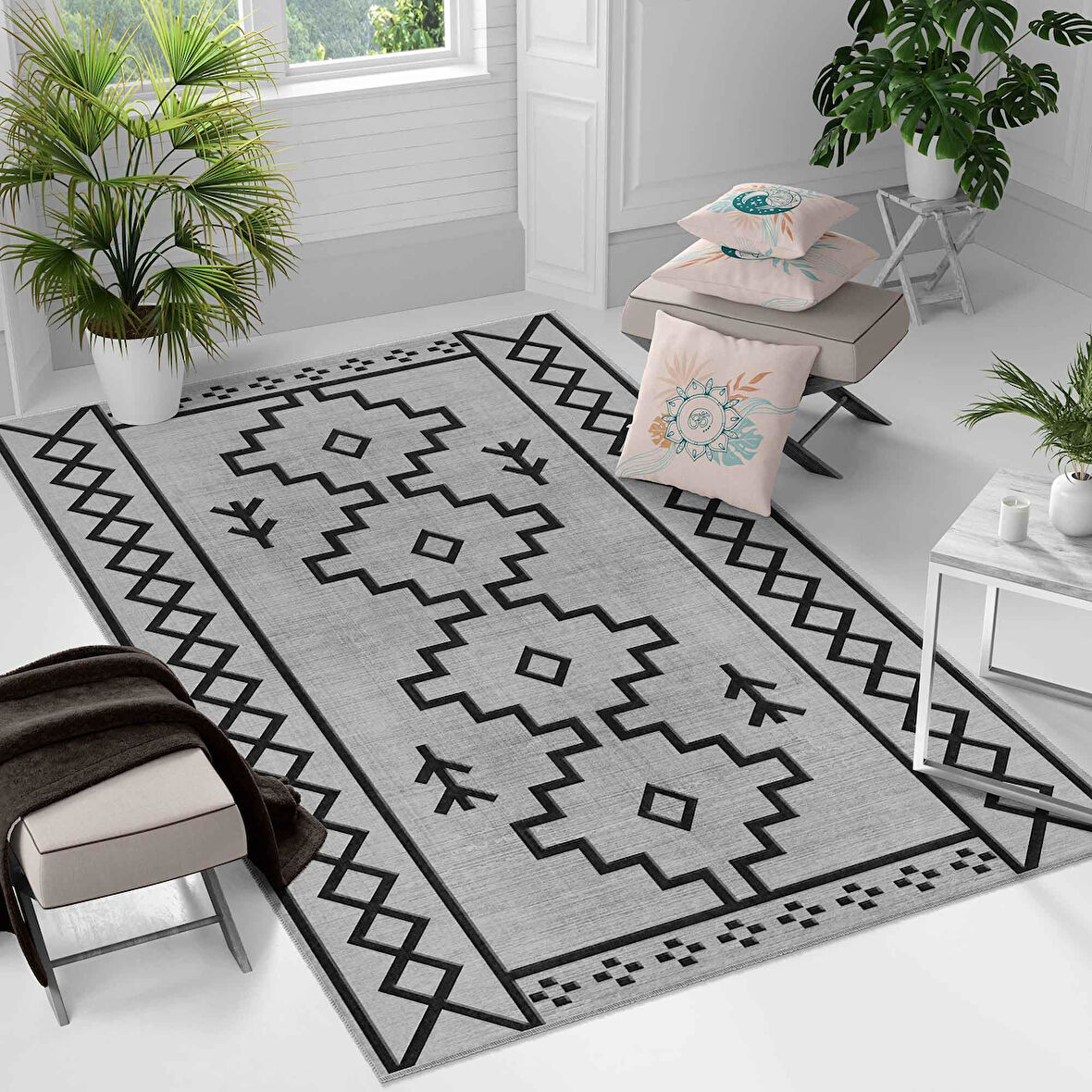 Kaymaz Taban Yıkanabilir Halı – Mutfak, Salon, Yatak Odası için Modern Dijital Baskı Halı