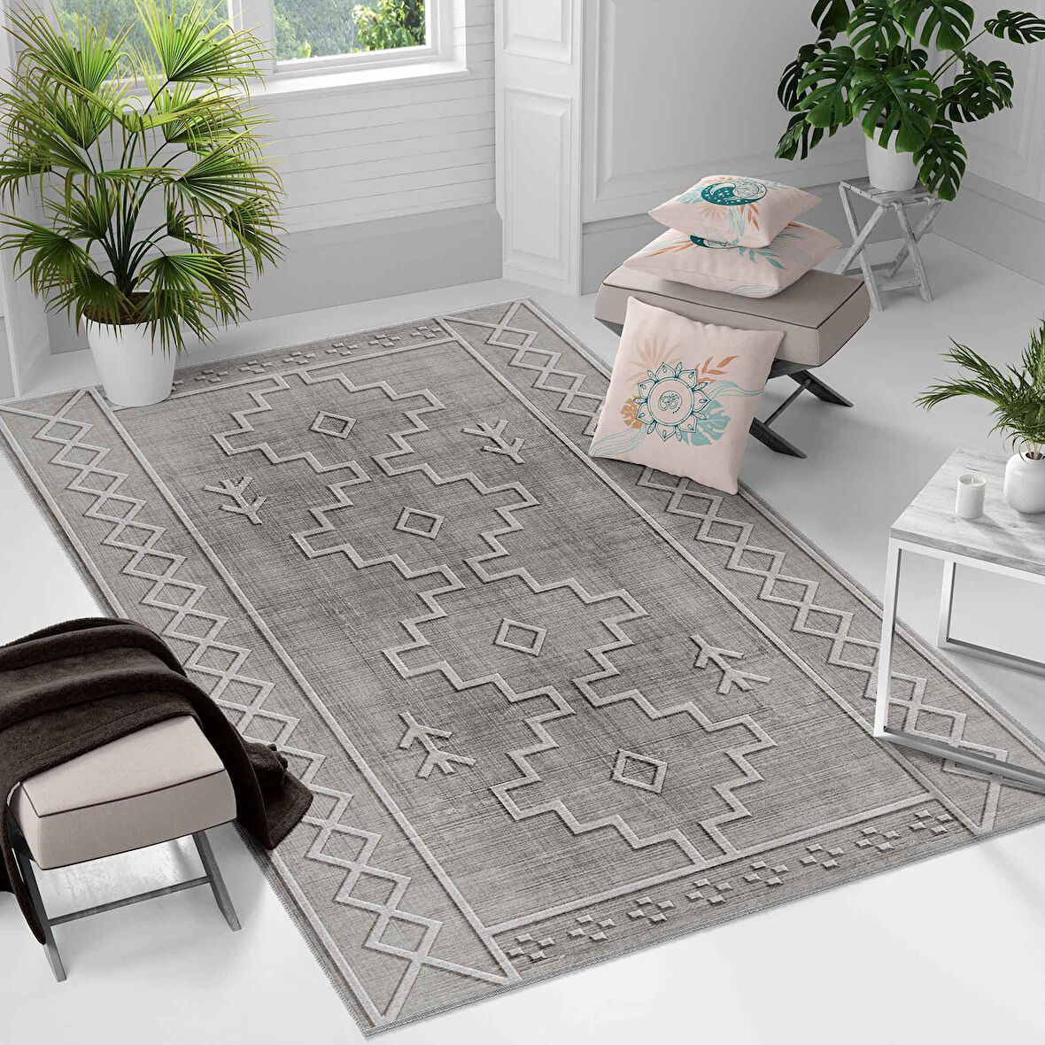 Kaymaz Taban Yıkanabilir Halı – Mutfak, Salon, Yatak Odası için Modern Dijital Baskı Halı