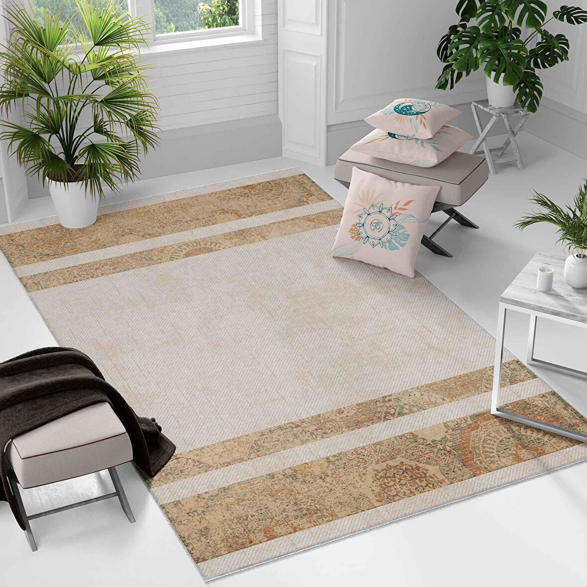 Kaymaz Taban Yıkanabilir Halı – Mutfak, Salon, Yatak Odası için Modern Dijital Baskı Halı