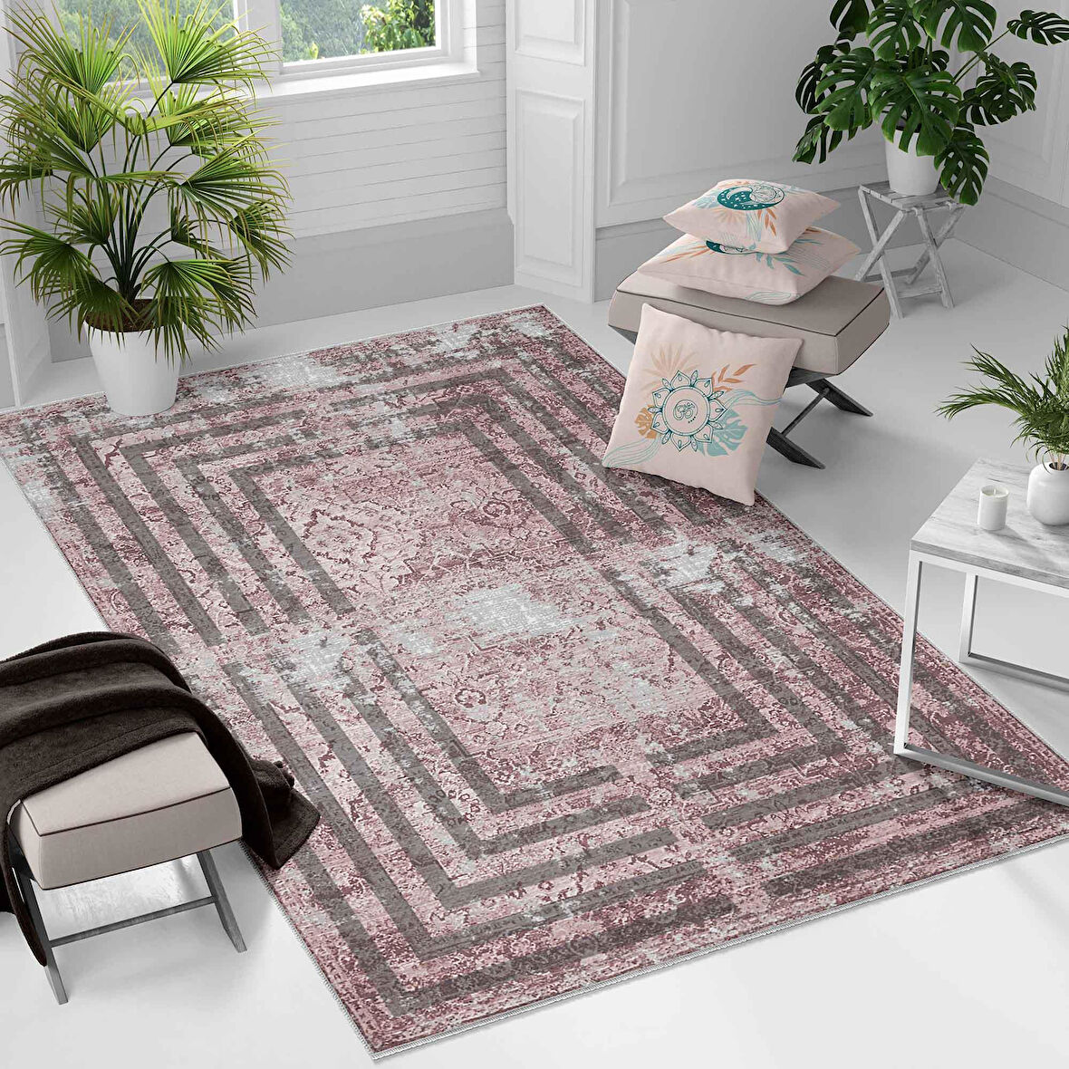 Kaymaz Taban Yıkanabilir Halı – Mutfak, Salon, Yatak Odası için Modern Dijital Baskı Halı