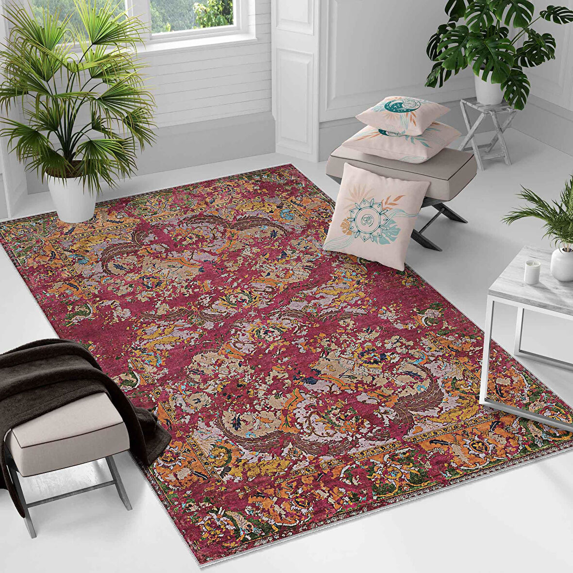 Kaymaz Taban Yıkanabilir Halı – Mutfak, Salon, Yatak Odası için Modern Dijital Baskı Halı