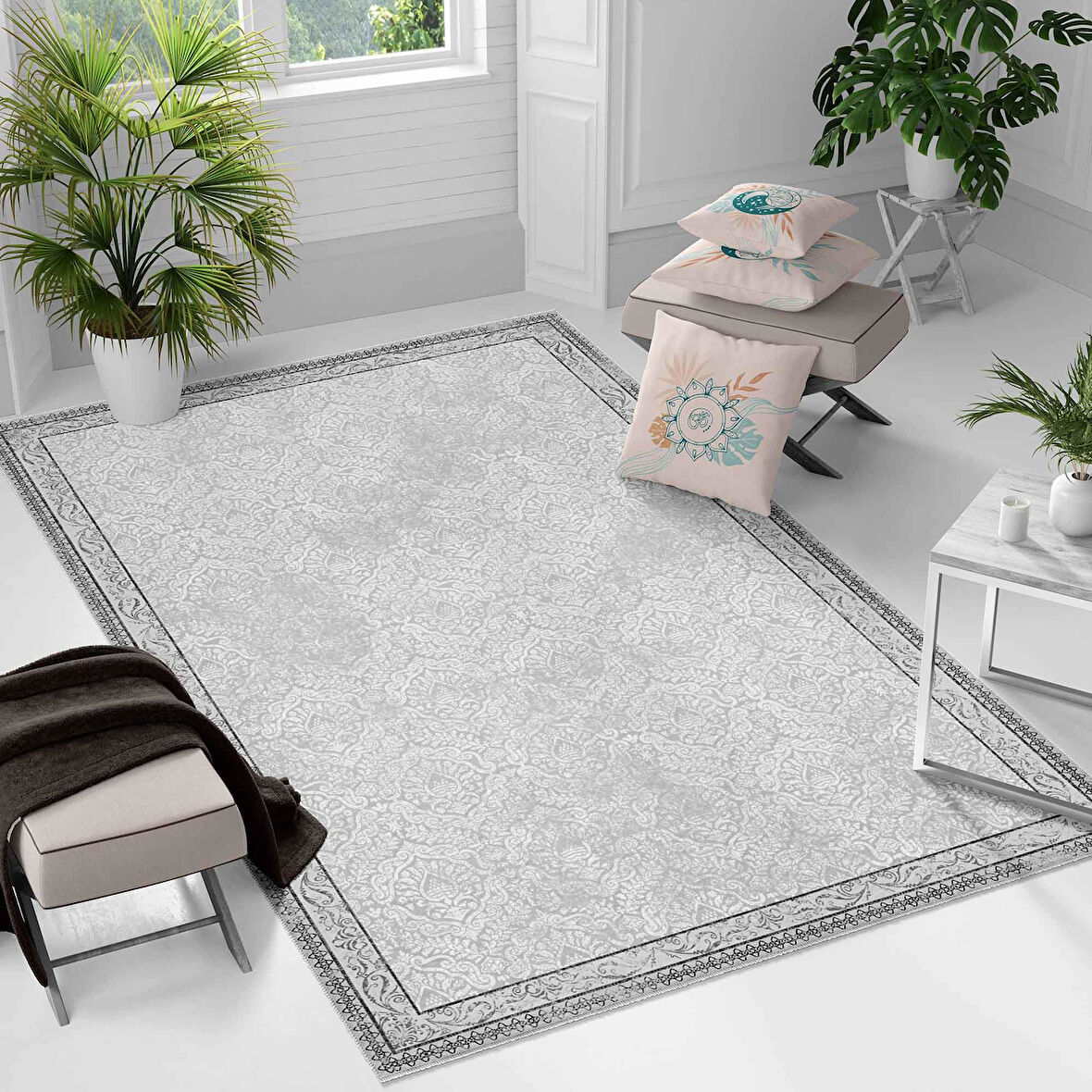 Kaymaz Taban Yıkanabilir Halı – Mutfak, Salon, Yatak Odası için Modern Dijital Baskı Halı