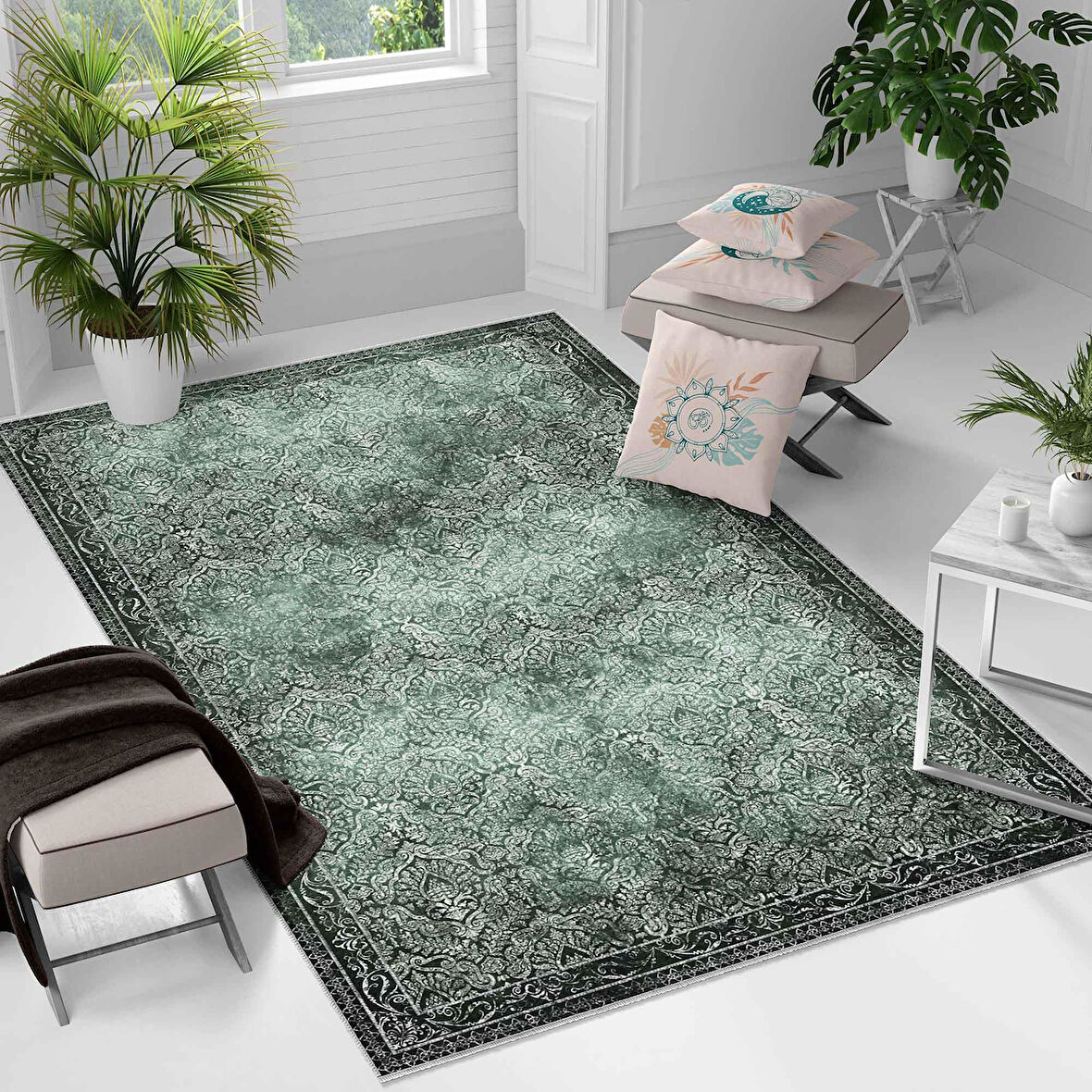 Kaymaz Taban Yıkanabilir Halı – Mutfak, Salon, Yatak Odası için Modern Dijital Baskı Halı