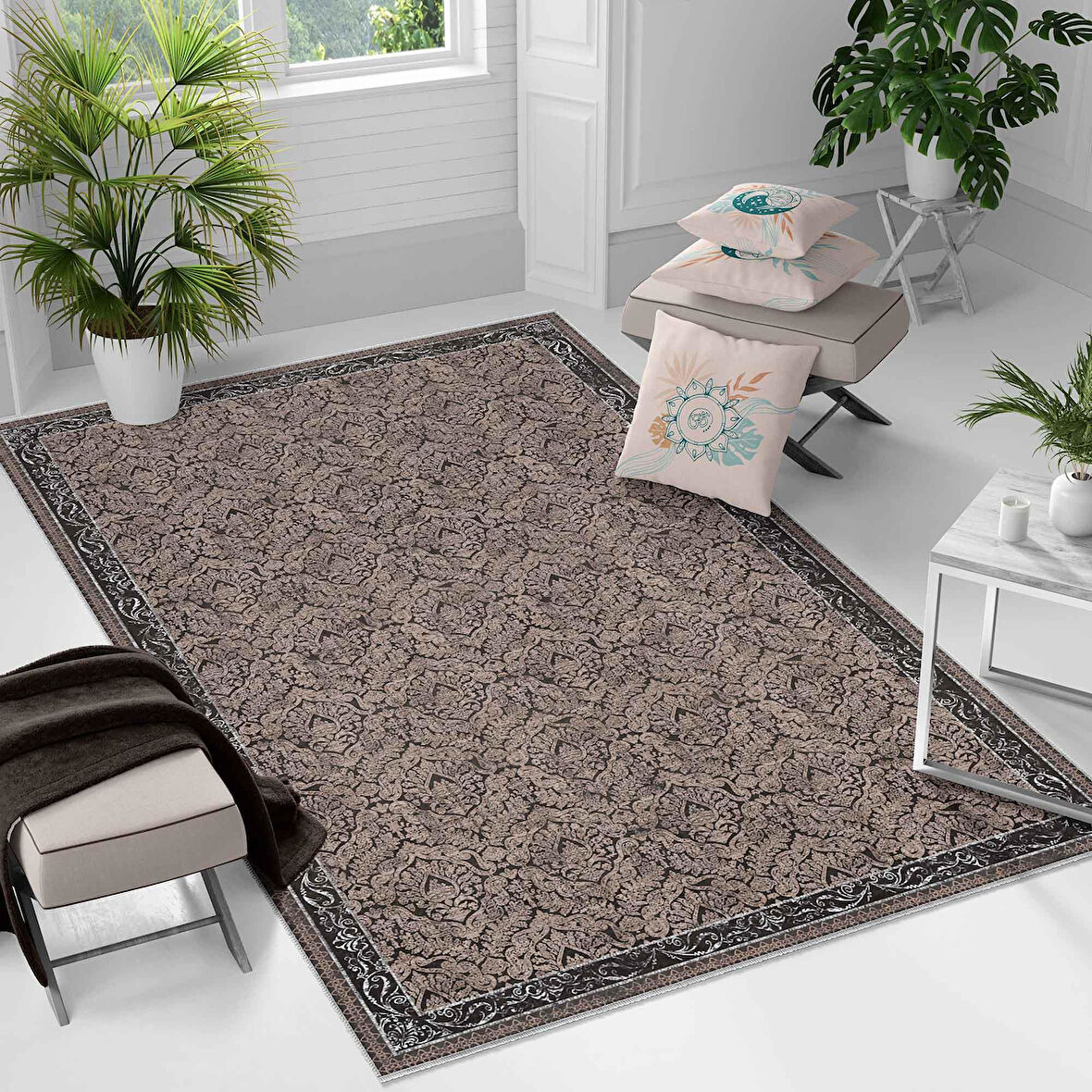 Kaymaz Taban Yıkanabilir Halı – Mutfak, Salon, Yatak Odası için Modern Dijital Baskı Halı