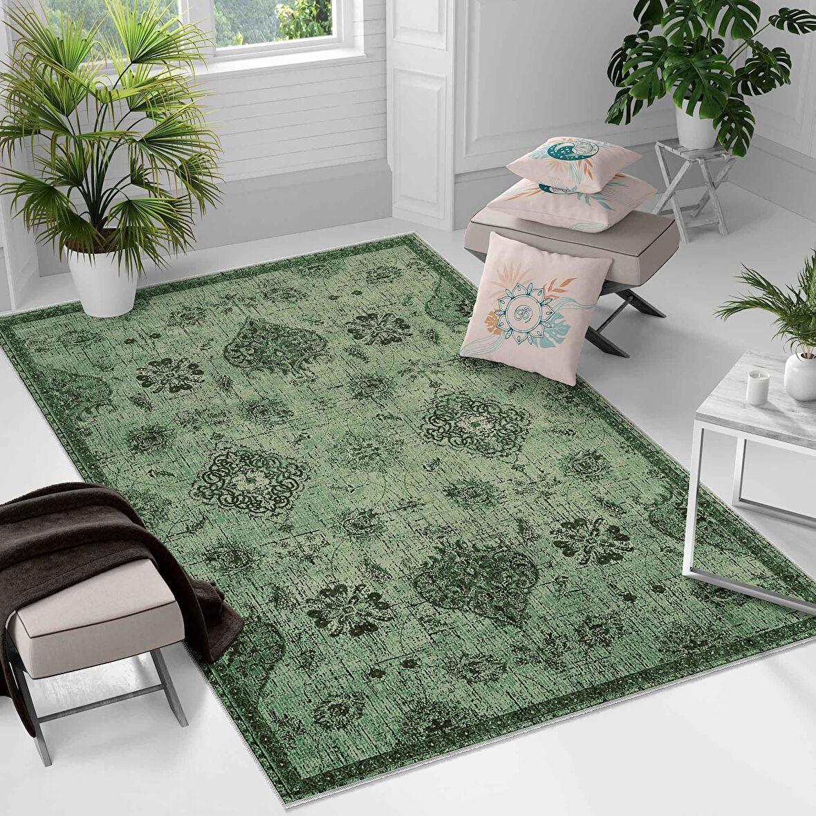 Kaymaz Taban Yıkanabilir Halı – Mutfak, Salon, Yatak Odası için Modern Dijital Baskı Halı