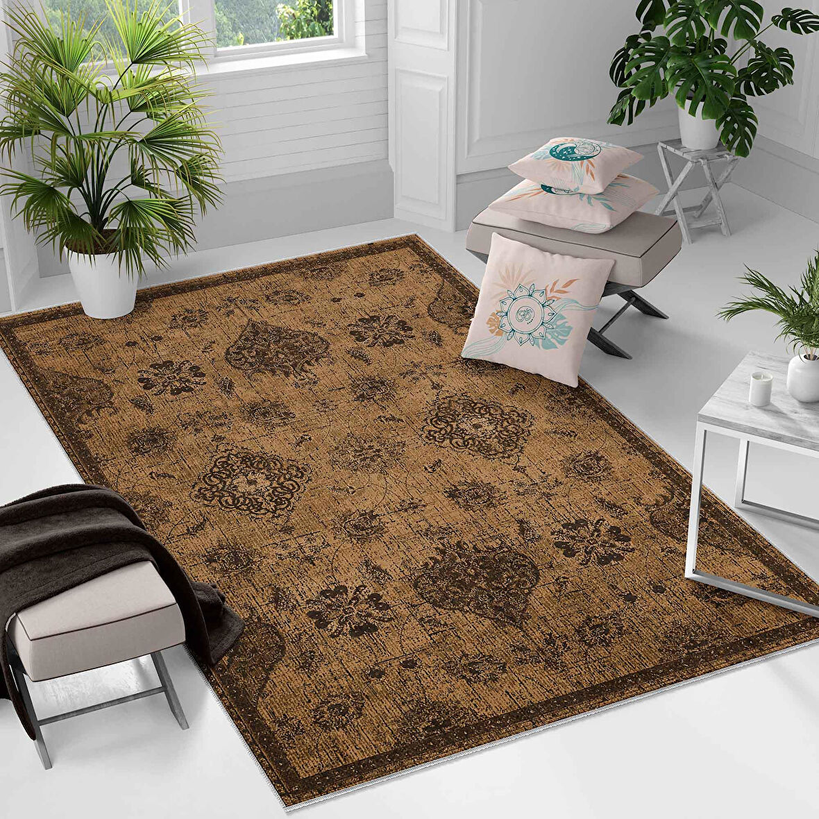 Kaymaz Taban Yıkanabilir Halı – Mutfak, Salon, Yatak Odası için Modern Dijital Baskı Halı