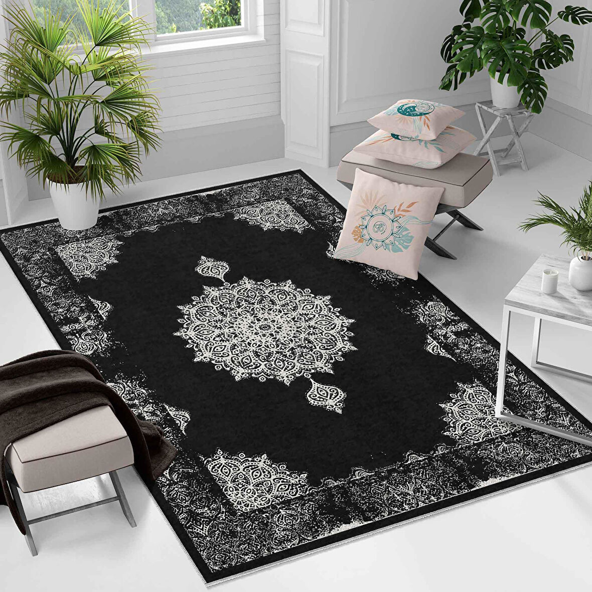 Kaymaz Taban Yıkanabilir Halı – Mutfak, Salon, Yatak Odası için Modern Dijital Baskı Halı