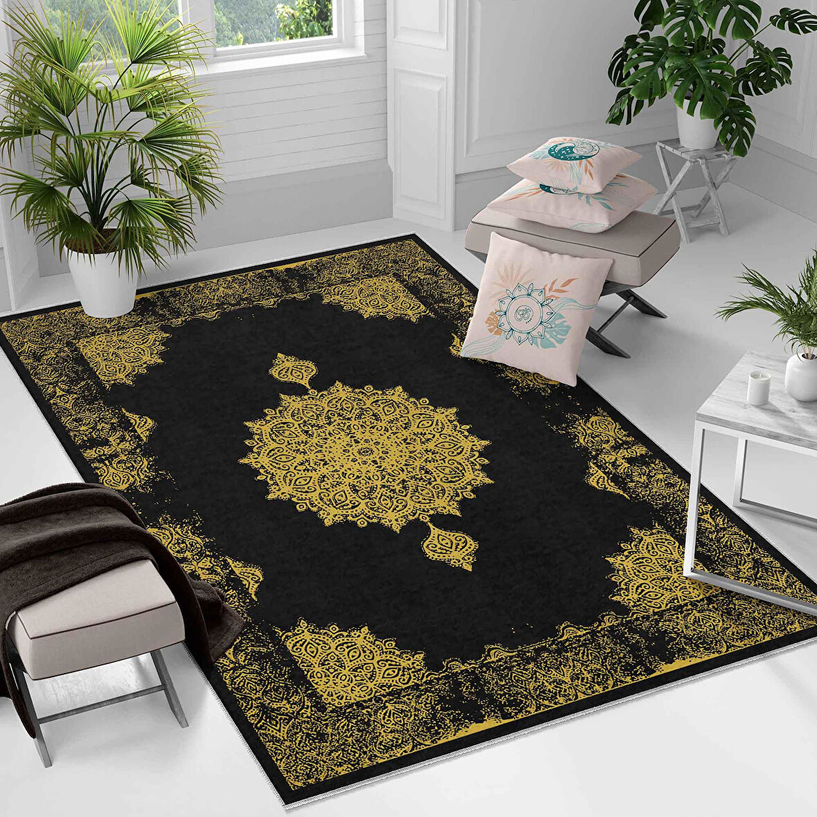 Kaymaz Taban Yıkanabilir Halı – Mutfak, Salon, Yatak Odası için Modern Dijital Baskı Halı