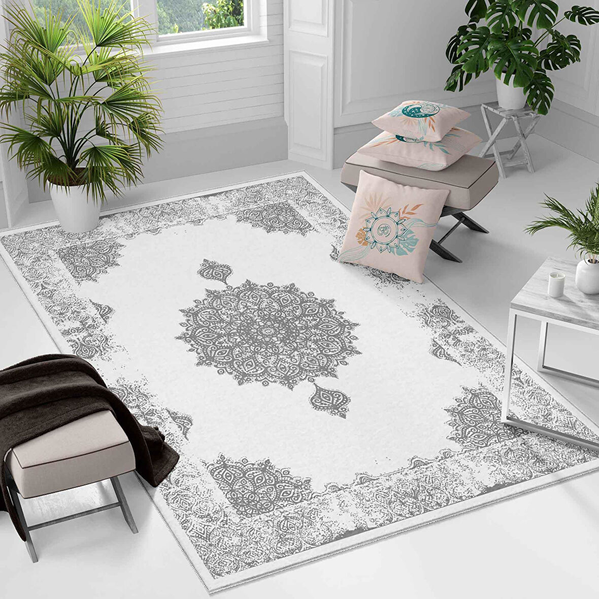 Kaymaz Taban Yıkanabilir Halı – Mutfak, Salon, Yatak Odası için Modern Dijital Baskı Halı