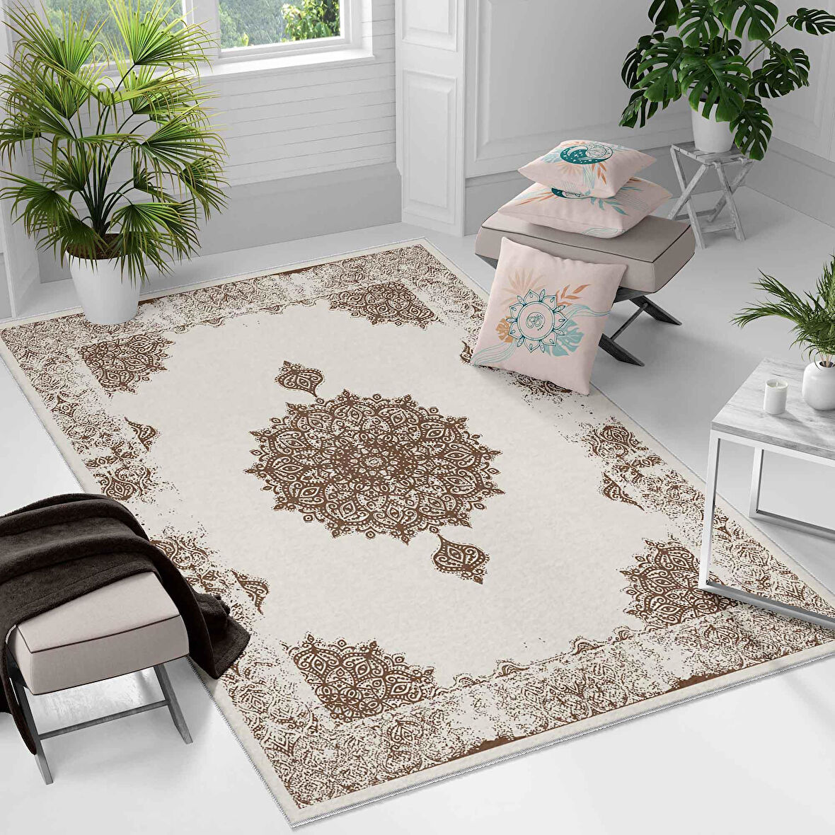 Kaymaz Taban Yıkanabilir Halı – Mutfak, Salon, Yatak Odası için Modern Dijital Baskı Halı