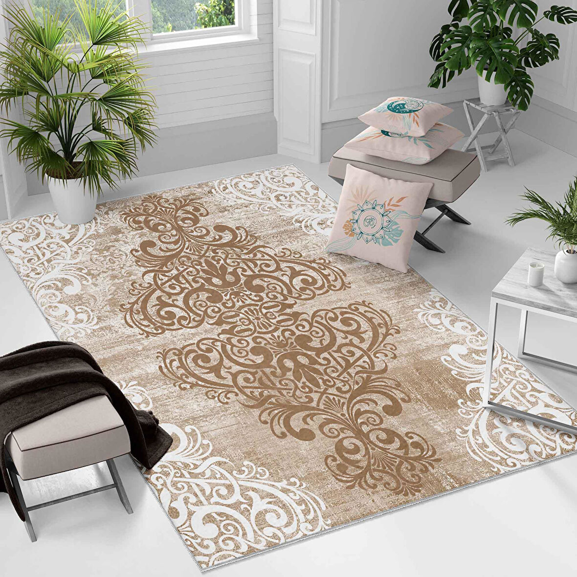 Kaymaz Taban Yıkanabilir Halı – Mutfak, Salon, Yatak Odası için Modern Dijital Baskı Halı