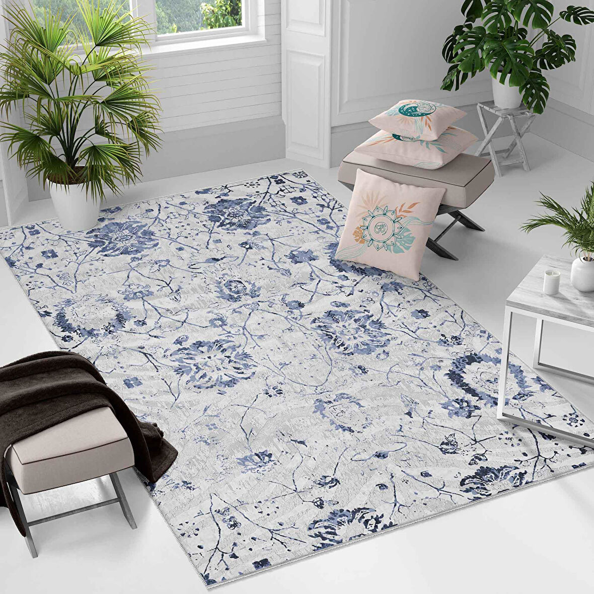 Kaymaz Taban Yıkanabilir Halı – Mutfak, Salon, Yatak Odası için Modern Dijital Baskı Halı