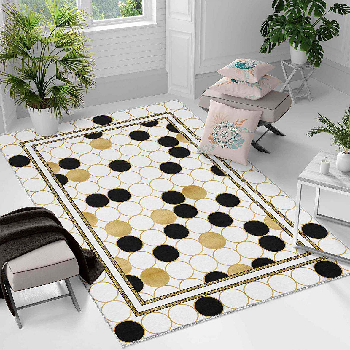 Kaymaz Taban Yıkanabilir Halı – Mutfak, Salon, Yatak Odası için Modern Dijital Baskı Halı