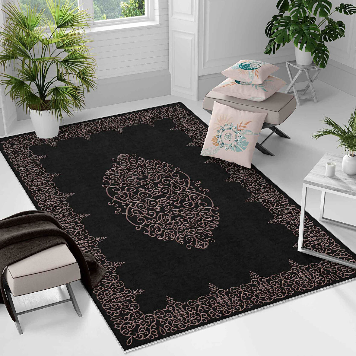 Kaymaz Taban Yıkanabilir Halı – Mutfak, Salon, Yatak Odası için Modern Dijital Baskı Halı