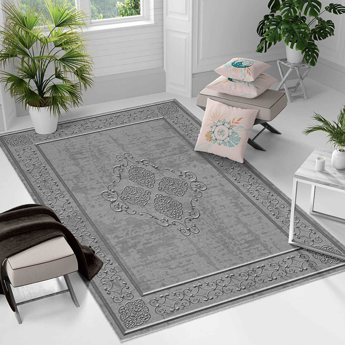 Kaymaz Taban Yıkanabilir Halı – Mutfak, Salon, Yatak Odası için Modern Dijital Baskı Halı