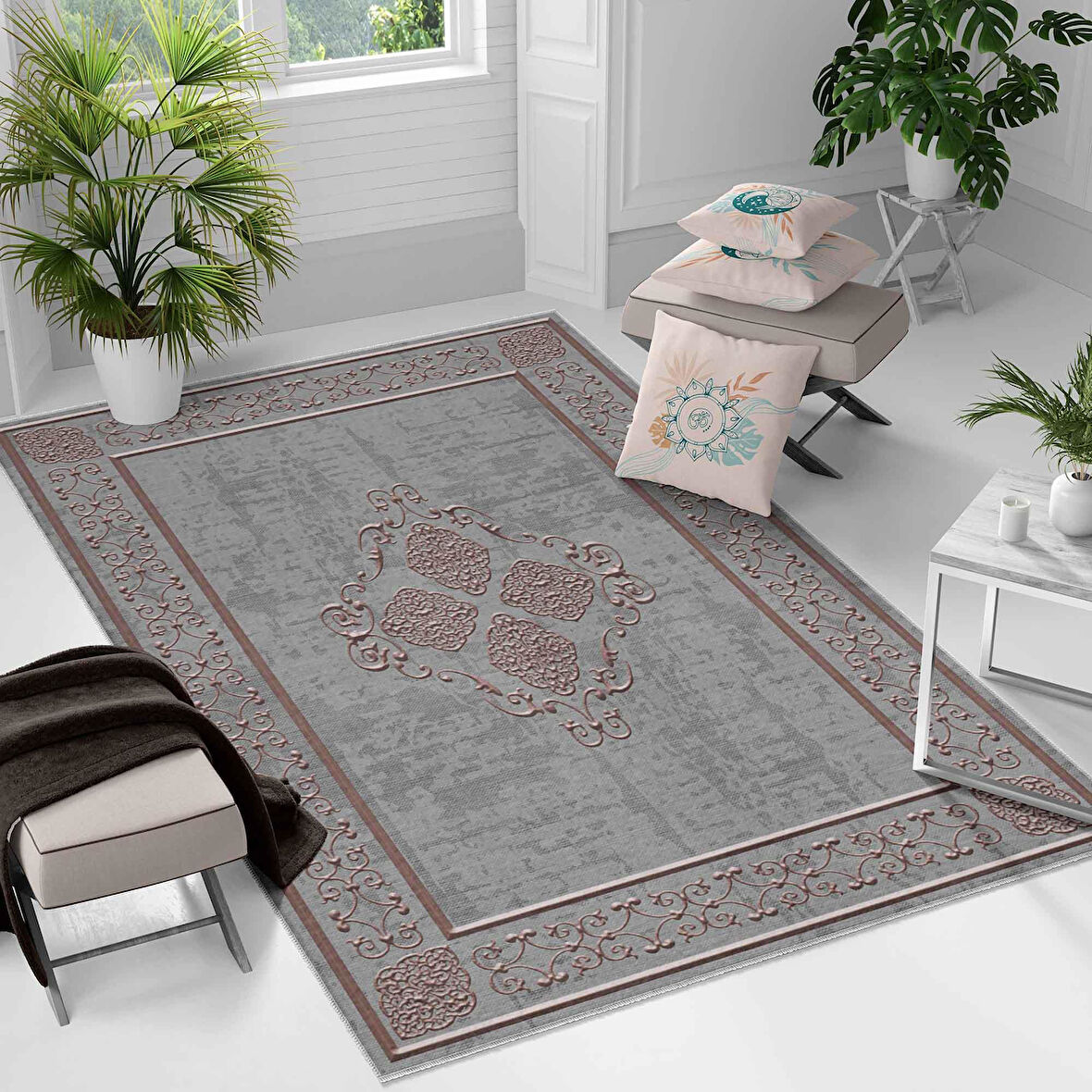 Kaymaz Taban Yıkanabilir Halı – Mutfak, Salon, Yatak Odası için Modern Dijital Baskı Halı