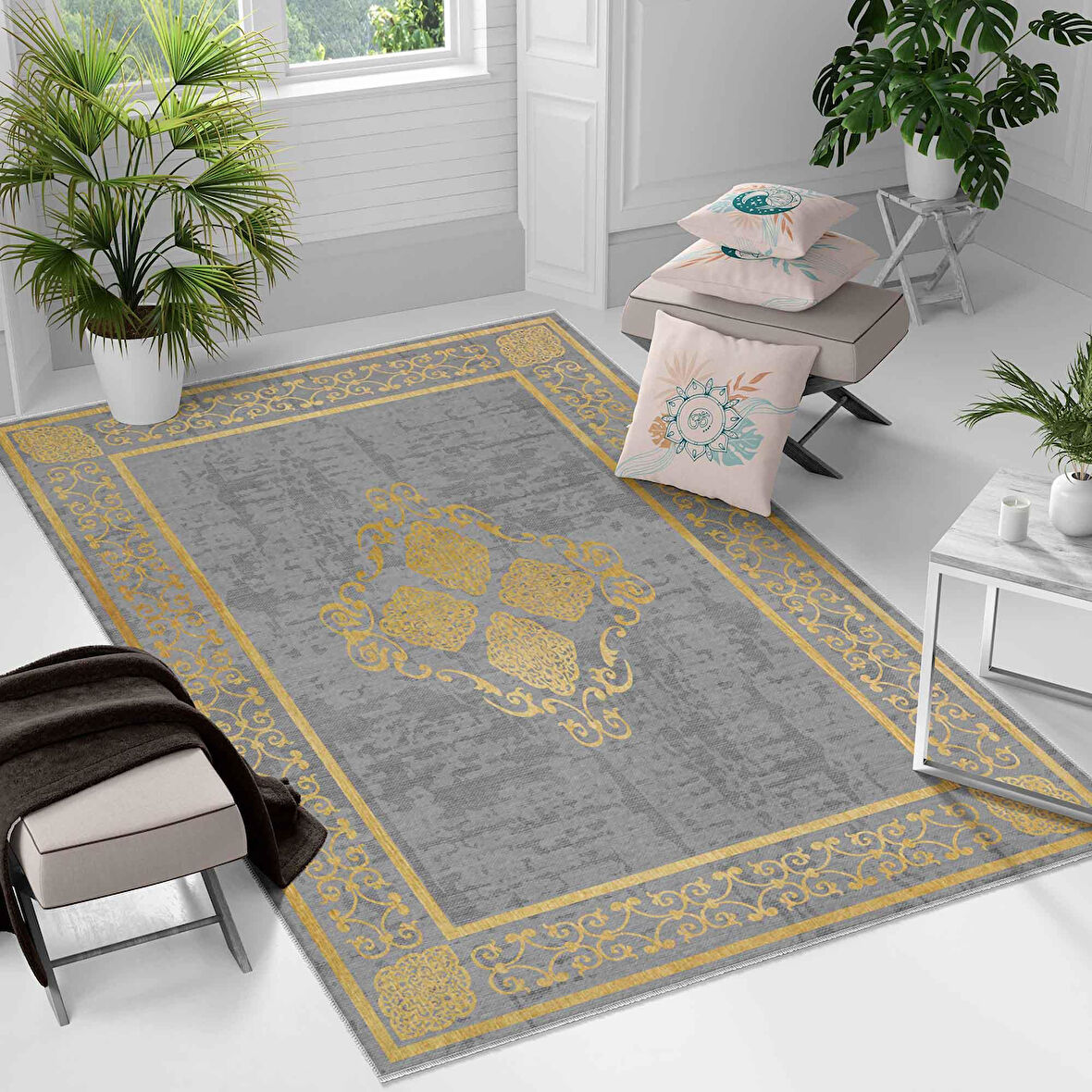 Kaymaz Taban Yıkanabilir Halı – Mutfak, Salon, Yatak Odası için Modern Dijital Baskı Halı