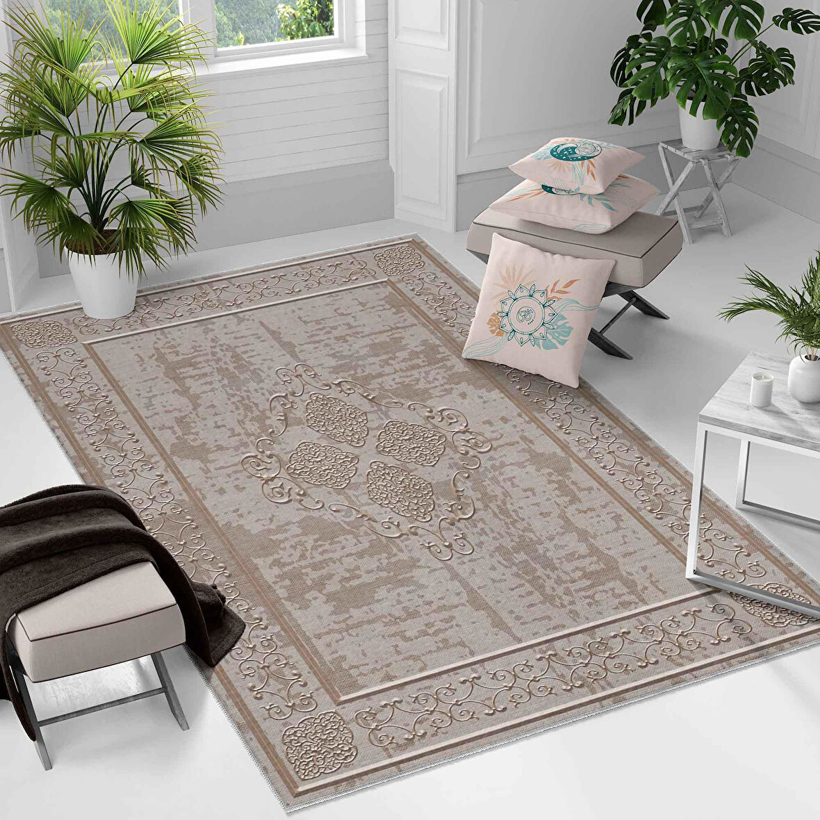 Kaymaz Taban Yıkanabilir Halı – Mutfak, Salon, Yatak Odası için Modern Dijital Baskı Halı