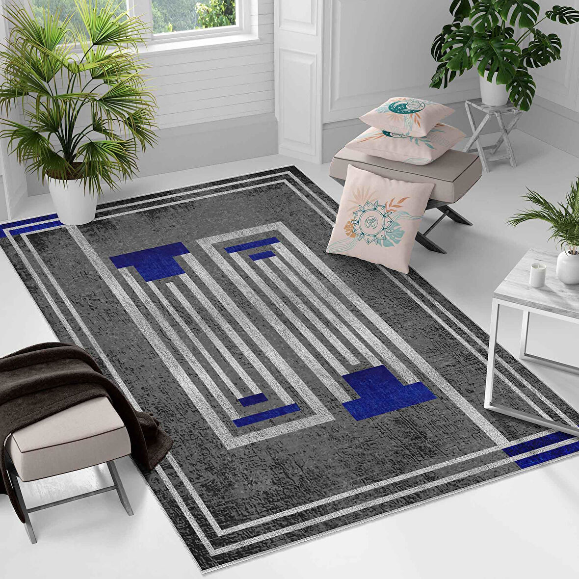 Kaymaz Taban Yıkanabilir Halı – Mutfak, Salon, Yatak Odası için Modern Dijital Baskı Halı