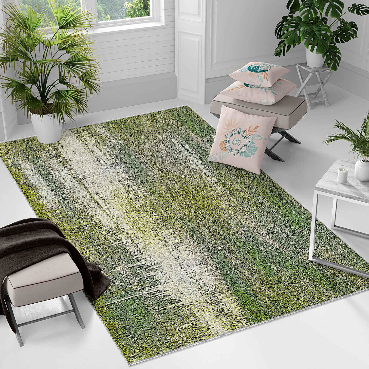 Kaymaz Taban Yıkanabilir Halı – Mutfak, Salon, Yatak Odası için Modern Dijital Baskı Halı